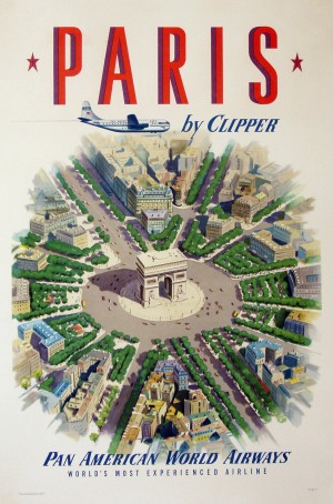 Pan American World Airways Paris vintage poster